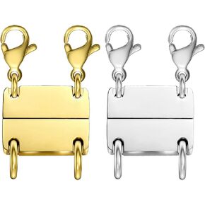 Multi Necklace Layering Clasps Magnetic Necklace Clasp,Gold and Silver Necklace Separator for Layering Multiple Necklace Clasp for Women in Saudi Arabia