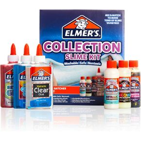 Elmer's Collection Slime Kit | Supplies Include Glow In The Dark Magical Liquid Slime Activator, Metallic Magical Liquid, Confetti Magical Liquid, Translucent Glue, Metallic Glue, Clear Glue, 6 Count