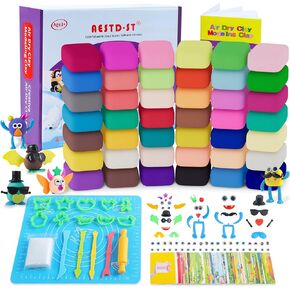 Air Dry Clay 66 Colors, Modeling Clay for Kids, DIY Model Magic Clay, Molding Clay Kit with Sculpting Tools, Non-Sticky Soft and Super Light, Arts and Crafts Gift for Boys Girls Kids.