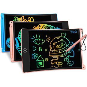 bravokids 2 Pack LCD Writing Tablet with Stylus, 8.5 inch Colorful Doodle Board Drawing Pad for Kids, Travel Games Activity Learning Toys, Birthday Gift for Age 3 4 5 6 7 8 Year Old Boys Girls