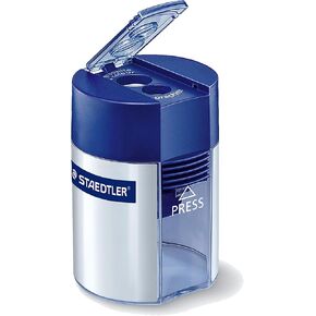 Staedtler Double Hole Pencil Sharpener, Two Holes for Standard Pencils, Large Colored Pencils, and Makeup Pencils, 512 001 BK