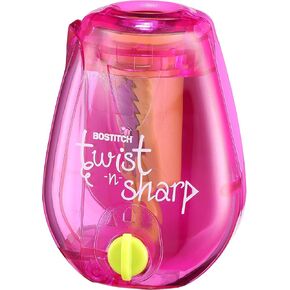 Bostitch Office Twist-n-Sharp Pencil Sharpener, For Kids & Colored Pencils, Assorted Colors (PS1-ADJ)