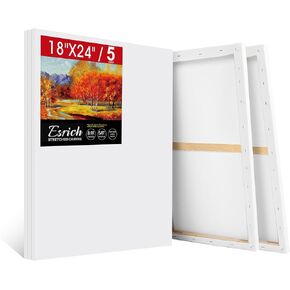 24 حزمة لوحات للطلاء مع 4 "x4" ، 5 "x7" ، 8 "x10" ، 9 "x12" ، 11 "x14" ، 12 "x16" ، قماش مستدير مع 12 "x12" ، 8 "x8" ، 3 من كل ، طلاء قماش لطلاء الزيت والأكريليك.