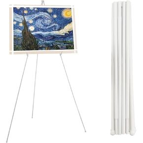Thickened Easel Stand for Wedding Sign & Poster 63'' Portable Easels for Display Art Easel for Floor Adjustable Metal Easel Stand,Quick Set-Up Tripod Stand, Presentations,Signs,Posters (Black 1PC)