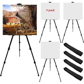 Art Painting Display Artist Easel Stand,Ns Jymb Portable Metal Adjustable Easels for Painting Canvases Height from 17 to 66 Inch - Carry Bag for Table-Top/Floor Displaying and Wedding Signs - Black in Saudi Arabia