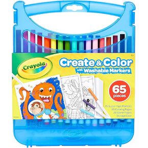 Crayola Pip Squeaks Washable Marker Set (65ct), Coloring Set, Art Supplies for Kids, Drawing Kit, Kids Travel Activity, Easter Basket Stuffer, 4+