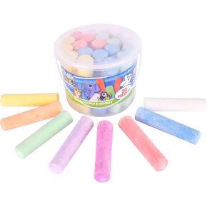 Sunny Days Entertainment Sidewalk Chalk Set for Kids with Storage, Washable, Jumbo Colored Chalk for Outdoor Play and Chalkboard Art - Ages 3+ (20 Pieces, Multicolor)