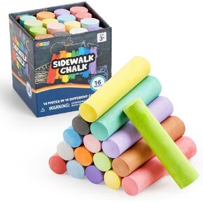 160 PCS Sidewalk Chalks Set Non-Toxic Washable Jumbo Chalk for Outdoor Art Play, Painting on Chalkboard, Blackboard and Playground