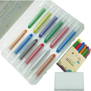 luckyrain Non-toxic Dustless Chalk with Holder for Kids Washable Chalk Art Tool for Blackboard Toddlers Art Play,12PCS