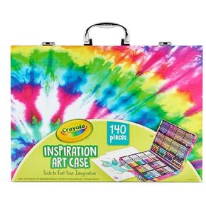 Crayola Inspiration Art Case Coloring Set - Tie-Dye (140ct), Art Set For Kids, Kids Art Supplies, Easter Basket Stuffer, Gift for Girls & Boys, Ages 5+ [Amazon Exclusive]