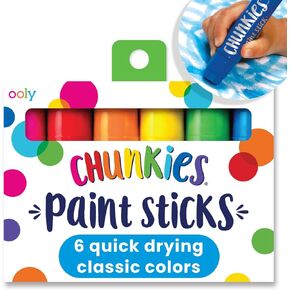 Ooly Chunkies 12 Mess Free Paint Sticks For Kids, Tempera Paint Sticks Kid Safe Colors, No Mess Quick Drying Art Supplies for Toddlers and Kids