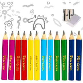 Jumbo Pencils HB - NEW 2024-12 Fat Pencils - Triangle Short Pencils for Kids + Sharpener - Perfect for Preschool, Toddlers and Beginners + Recommended by Teachers & Experts Jumbo black