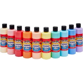 Cra-Z-Art Washable Tempera Paint Bulk Pack 10ct, Assorted Colors 8oz each bottle