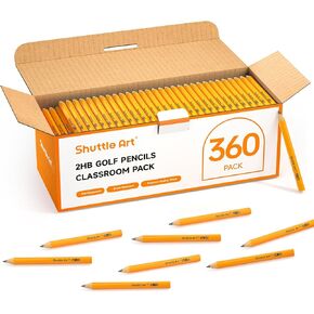 Shuttle Art 900 Pack #2 HB Golf Pencils, Wood-cased 3.5" Mini Pencils Bulk, Pre-sharpened Small Pencils for Kids Teachers Writing Marking Sketching, Classroom Essentials, Back to School Supplies