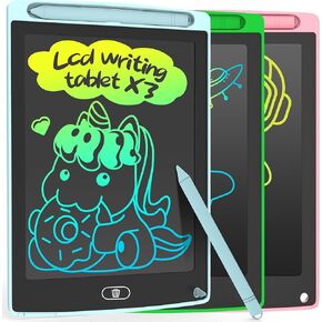 3 Pack LCD Writing Tablet, Colorful Toddler Drawing Tablet Doodle Board for Kids, Erasable Reusable Electronic Drawing Pad, LEYAOYAO Educational and Learning Toy for 3-6 Years Old Boy and Girl