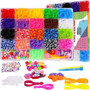 XKDOUS 24 Colors Rubber Band Bracelet Kit, Loom Bracelet Making Kit for Art and Craft, Rubberband Bracelets kit for Kids Ages 6+ in Kuwait