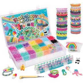 Rainbow Loom® MEGA Combo Set, Features 7000+ Colorful Rubber Bands, 2 Step-by-Step Bracelet Instructions, Organizer Case, Great Gift for Kids 7+ to Promote Fine Motor Skills (Packaging May Vary)