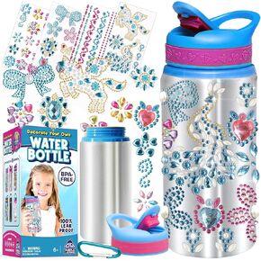 PURPLE LADYBUG Decorate Your Own Water Bottle Kit for Girls - Easter Basket Stuffers for Kids, for Ages 5-8-10 Years Old Girls Birthday Gift, Unicorn Arts and Crafts, Water Bottles for Kids School