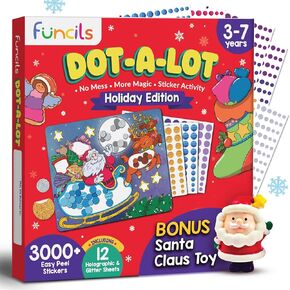 Funcils Dot Art Activity - Unicorn & Princess Sticker Kit, Toddler Art & Craft Supplies for Kids, Birthday Gifts for Boys & Girls Ages 3, 4, 5, 6, 7 Year Old - Kids Travel Toys, Airplane Must Have