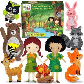 Craftiloo Fairy Sewing Kit for Little Girls - 5 Easy Projects, Kid Crafts, Make Your Own Felt Pillow Plush Kit