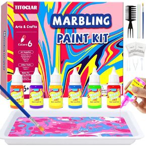 Water Marbling Paint Kit, Arts and Crafts For Kids,Birthday Gifts for Girls Boys 3+Years Old, Toys For Ages 8-13 5-7 3-6, Art Supplies for Kids