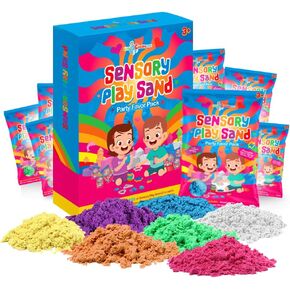 LITTLE CHUBBY ONE Sensory Play Sand Party Favor Pack Set - 24 Count 2oz Play Sand Set - Sensory Molding Sand Toy Inspires Creativity & Imagination Use for Goodie Bags & Stocking Stuffers