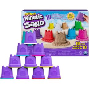 Kinetic Sand, Castle Containers 10-Color Pack of Play Sand for Party Favors, Goodie Bags, Sensory Toys for Kids Ages 3 and up