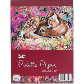 Mr. Pen- Palette Paper Paint Pad, 9"x12", 40 Sheets, Acrylic Paint Paper, Drawing Paper, Painting Paper, Disposable Paint Palette Paper, Oil Paint Palette, Watercolor Palette Paper