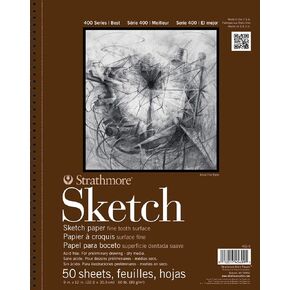Strathmore 400 Series Sketch Pad, 5.5x8.5 inch, 100 Sheets - Artist Sketchbook for Drawing, Illustration, Art Class Students