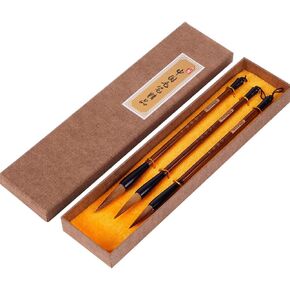 Chinese Traditional Calligraphy Brush/Chinese Calligraphy Watercolor Sumi Drawing Brush Wolf Hair/Painting Sumi Set((L + M + S))