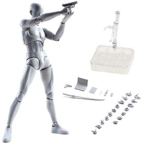 Figure Model PVC Action Figure Drawing Models Figure Artist Draw Painting Model Mannequin Jointed Doll, Drawing Mannequin Figure Models for Artists (Grey Male)