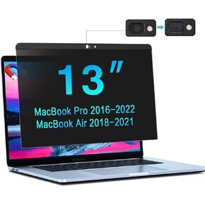 STARY Privacy Screen for MacBook Pro 13 Inch (2016-2022,M1/M2) & MacBook Air 13 Inch (2018-2021,M1), Magnetic Anti Glare Blue Light Filter for Macbook Air/Pro 13.3 with Camera Cover