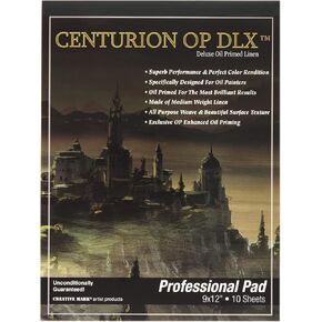 Centurion Deluxe Oil Primed Linen Pad (9x12 in) 10 Sheets per Pad –11 oz. No Bleed Pages, Lightweight, Easy to Travel Canvas Pad - Art Pad for Plein Air Painting
