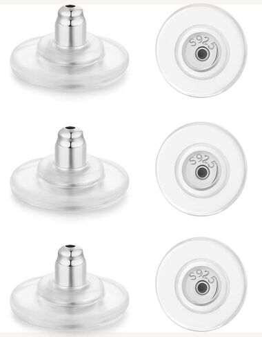 Silicone Earring Backs, 6pcs 18K Gold Silicone Earring Backs Replacements, Locking Earring Backs for Studs/Droopy Heavy Earring, Hypoallergenic Soft Clear Earring Backs for Women Men White in Saudi Arabia