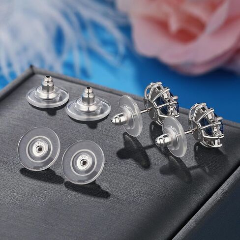 Silicone Earring Backs, 6pcs 18K Gold Silicone Earring Backs Replacements, Locking Earring Backs for Studs/Droopy Heavy Earring, Hypoallergenic Soft Clear Earring Backs for Women Men White in Saudi Arabia