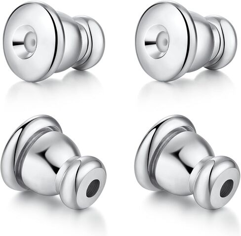 Silicone Earring Backs, 6pcs 18K Gold Silicone Earring Backs Replacements, Locking Earring Backs for Studs/Droopy Heavy Earring, Hypoallergenic Soft Clear Earring Backs for Women Men White in Saudi Arabia