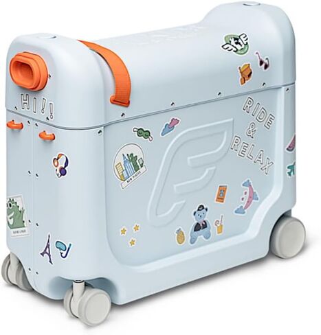 Stokke JetKids BedBox, Midnight Grey - Ride-On Suitcase for Kids 2-7 Years Old (up to 77 lbs) - Transforms Into Bed - Includes Mattress, Decorative Stickers & Adjustable Carrying Strap in Saudi Arabia