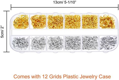 Paxcoo 1200Pcs Open Jump Rings and Lobster Clasps Jewelry Findings Kit with Pliers for Jewelry Making (Silver and Gold) in Kuwait