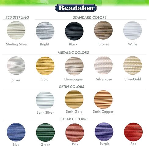 Beadalon 7 Strand Strand Stafless Bead Bead Writing ، 0.015 in / 0.38 mm ، bright ، 30 ft / 9.2 m in Kuwait