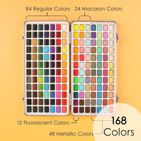 Grabie Watercolor Paint Set, Great for Painting, 50 Colors, Detail Paint Brush Included, Art Supplies, for Artists, Amateur Hobbyists and Painting Lovers in Saudi Arabia