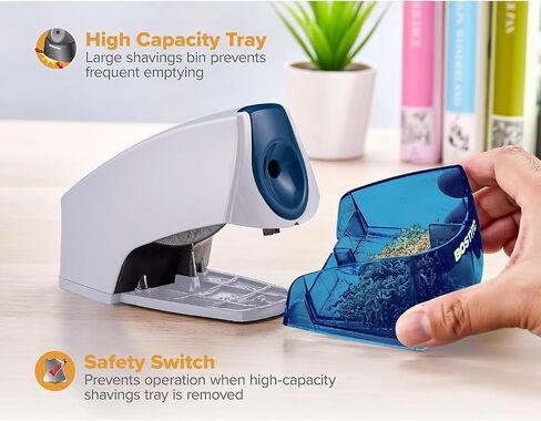 Bostitch Office Personal Electric Pencil Sharpener, Powerful Stall-Free Motor, High Capacity Shavings Tray, Blue in Saudi Arabia