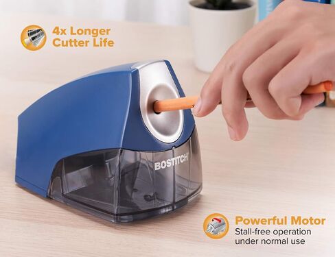 Bostitch Office Personal Electric Pencil Sharpener, Powerful Stall-Free Motor, High Capacity Shavings Tray, Blue in Saudi Arabia