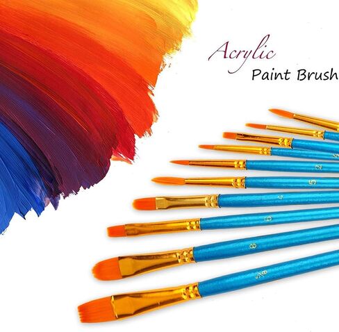 Soucolor Acrylic Paint Brushes Set, Easter Basket Stuffers, 20Pcs Round Pointed Tip Artist Paintbrushes for Acrylic Oil Watercolor Canvases Rock Body Face Nail Miniature Detailing Drawing Art Supplies in Kuwait