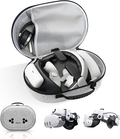 sarlar Large Carrying Case for BOBOVR S3/M3 Pro & KIWI Design Battery Head Strap, Hard Travel Case for Meta Quest 3S/Xbox Edition/Quest 3/Quest 2/Pimax Dream Air VR Headset, Controller Accessories in Kuwait