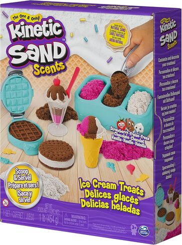 Kinetic Sand, Ice Cream Scents 3-Pack with 2lbs Scented Play Sand (Strawberry, Chocolate & Vanilla), Sensory Toys for Kids Ages 3 and up in Saudi Arabia