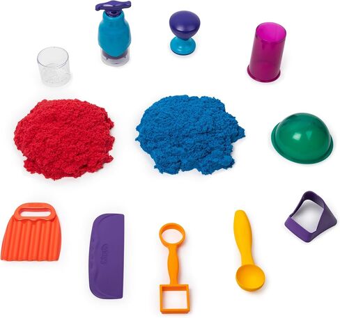 Kinetic Sand, Ultimate Sandisfying Set with 2lbs Play Sand (Pink, Yellow & Teal), 10 Tools & Molds, Sensory Toys for Kids Ages 7 and up in Kuwait