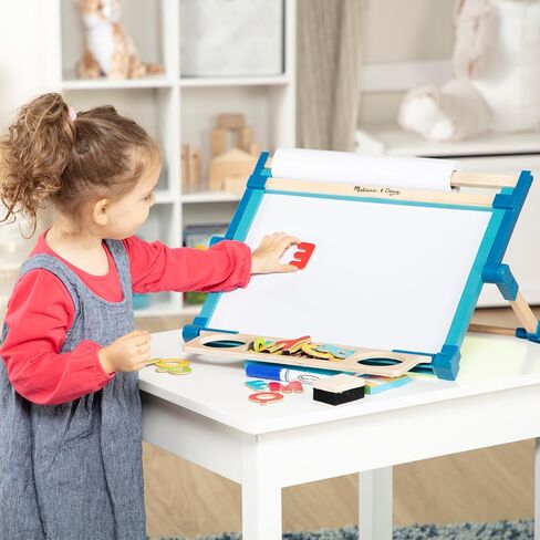 Melissa & Doug Deluxe Double-Sided Tabletop Easel (Arts & Crafts, 42 Pieces, 17.5" H x 20.75" W x 2.75" L, Great Gift for Girls and Boys - Best for 3, 4, 5 Year Olds and Up),Gold in Saudi Arabia