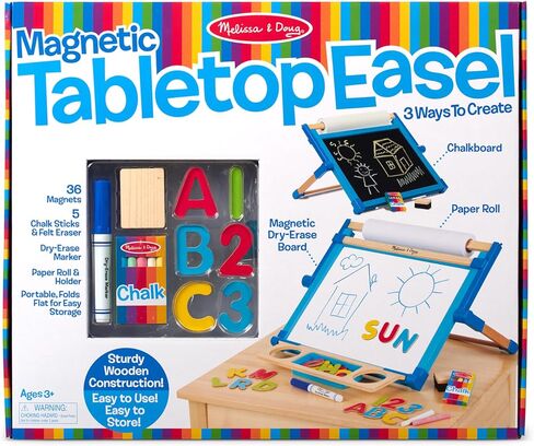 Melissa & Doug Deluxe Double-Sided Tabletop Easel (Arts & Crafts, 42 Pieces, 17.5" H x 20.75" W x 2.75" L, Great Gift for Girls and Boys - Best for 3, 4, 5 Year Olds and Up),Gold in Saudi Arabia