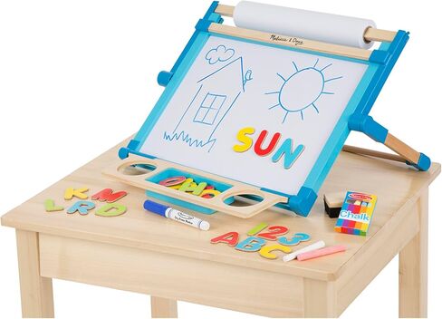 Melissa & Doug Deluxe Double-Sided Tabletop Easel (Arts & Crafts, 42 Pieces, 17.5" H x 20.75" W x 2.75" L, Great Gift for Girls and Boys - Best for 3, 4, 5 Year Olds and Up),Gold in Saudi Arabia