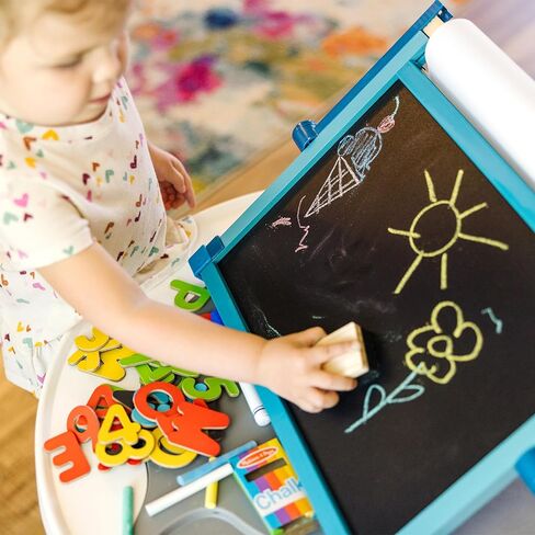 Melissa & Doug Deluxe Double-Sided Tabletop Easel (Arts & Crafts, 42 Pieces, 17.5" H x 20.75" W x 2.75" L, Great Gift for Girls and Boys - Best for 3, 4, 5 Year Olds and Up),Gold in Saudi Arabia